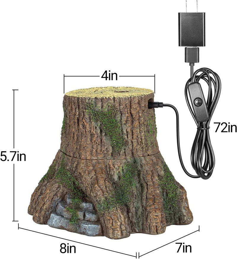 REPTIZOO Reptile Humidifier Fogger, Tree Trunk Humidifier with Top Mist Outlet, 1000ml Detachable Terrarium Humidifier Reptile Misting System Terrarium Decoration - Image 2